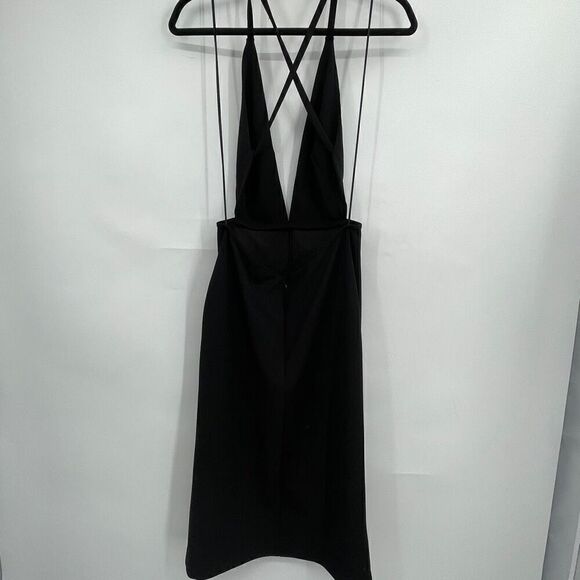 NWT Solace London Black Open Criss Cross Back Bacall Knee Length Dress Size 6 - Picture 5 of 13